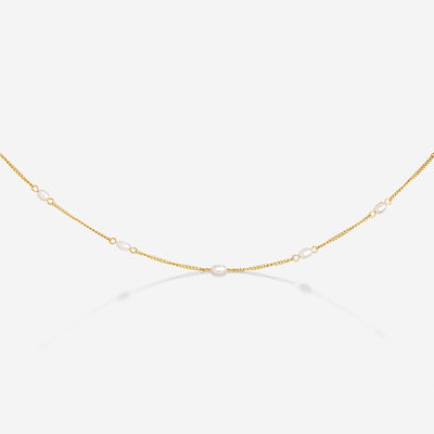 Pearl after Pearl Choker Gold