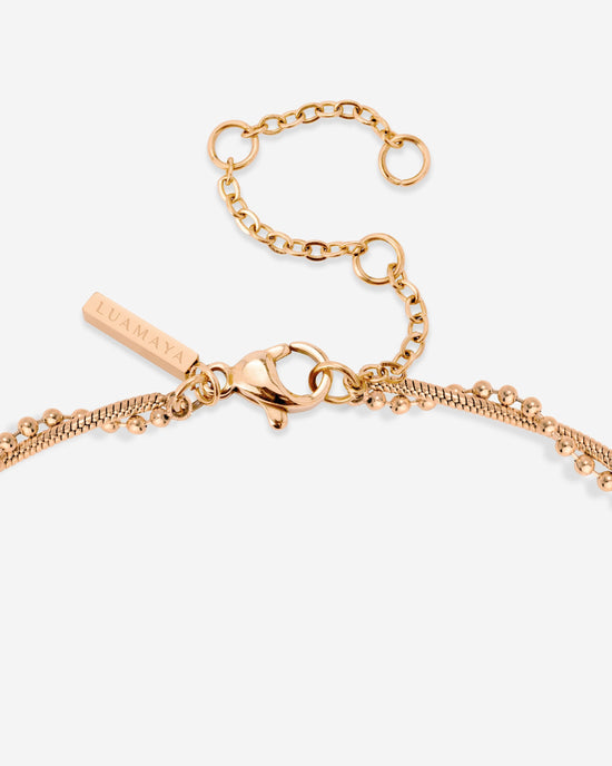 Duo Beads Necklace Roségold