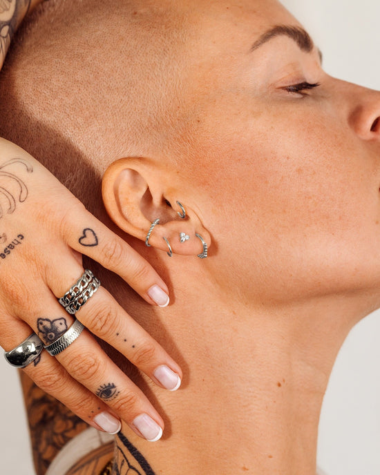 Sparkle Piercing Stud Silber