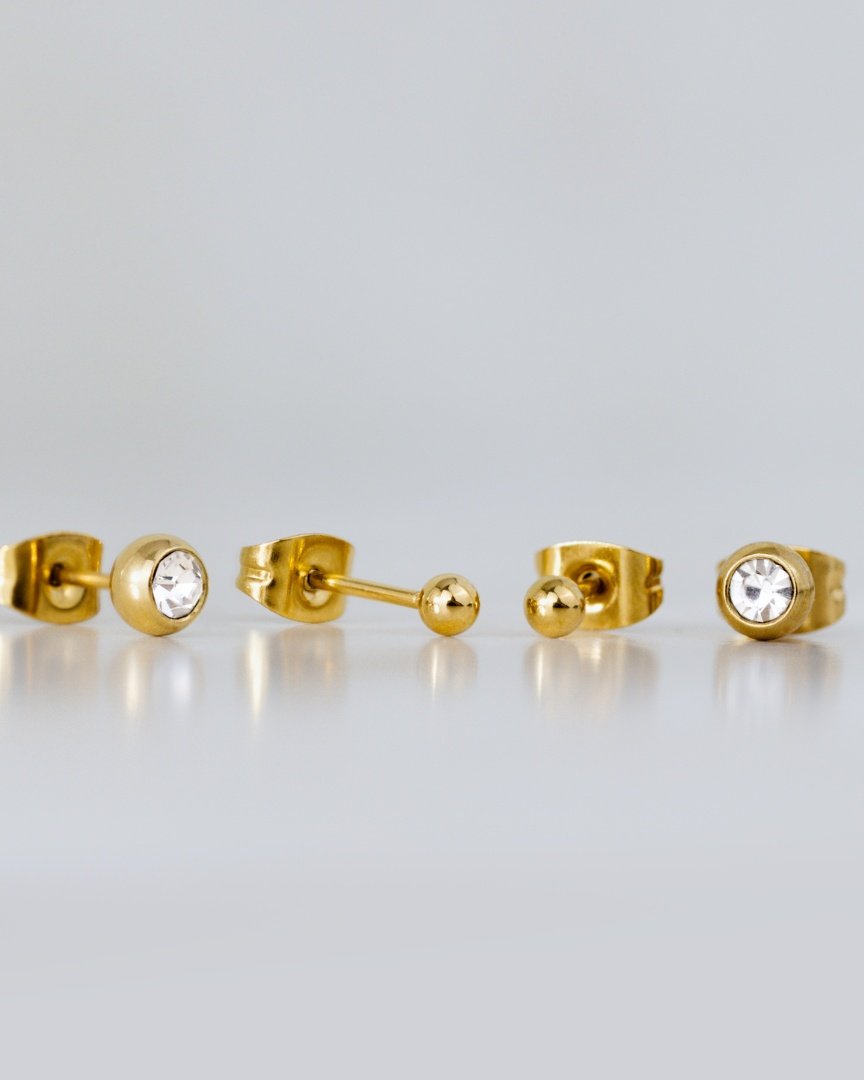 Delicate Gleam Stud Bundle Gold