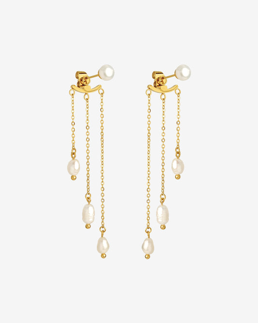 Annas Sparkle Pearl Studs Gold