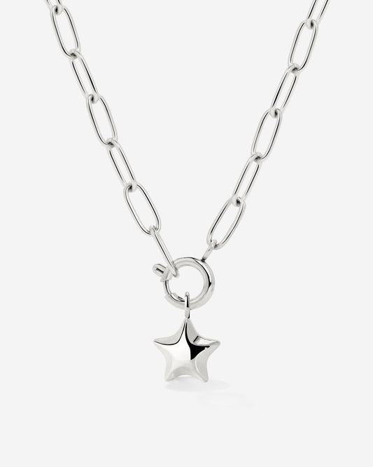 Nova Oval Links Necklace Set Silber