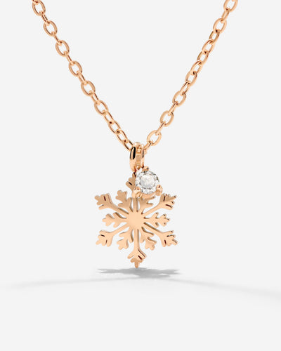 Sparkling Snowflake Necklace Roségold