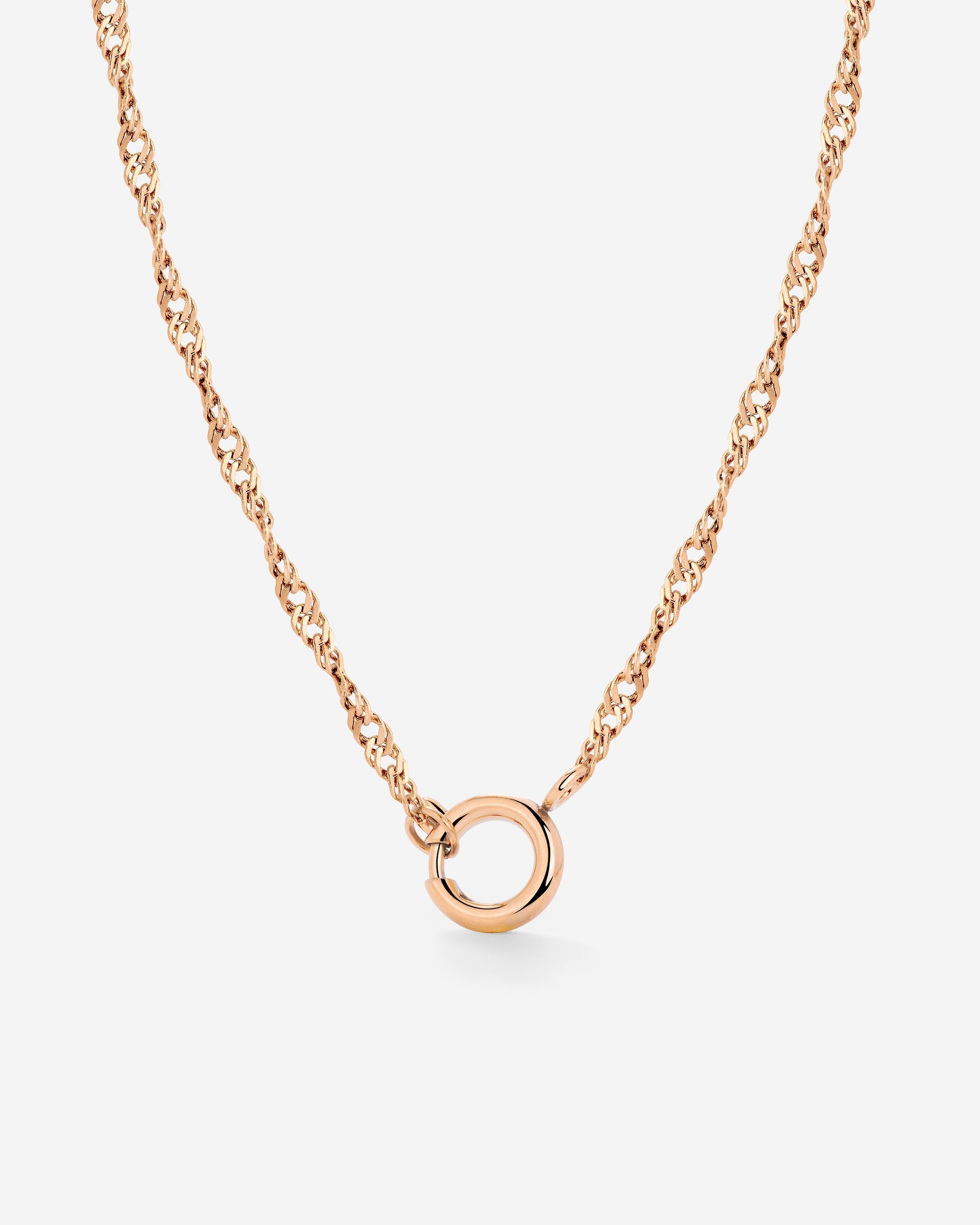 Singapore Chain Charm Necklace Roségold
