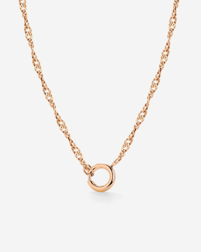 Singapore Chain Charm Necklace Roségold