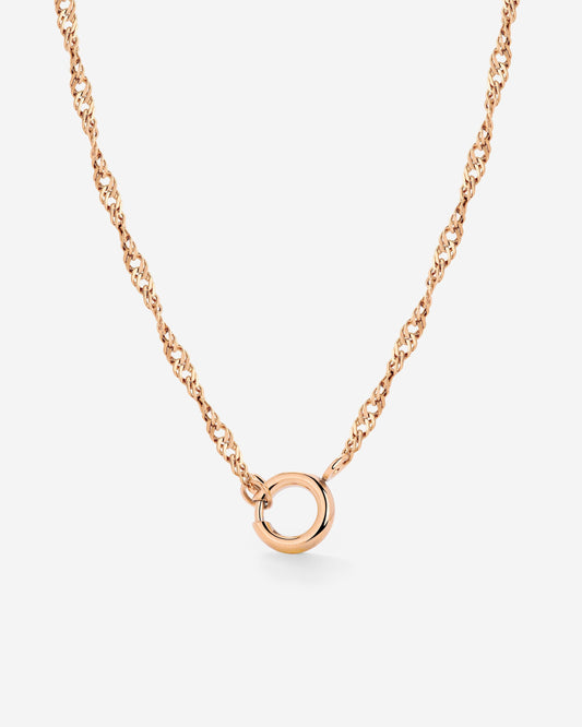 Singapore Chain Charm Necklace Roségold