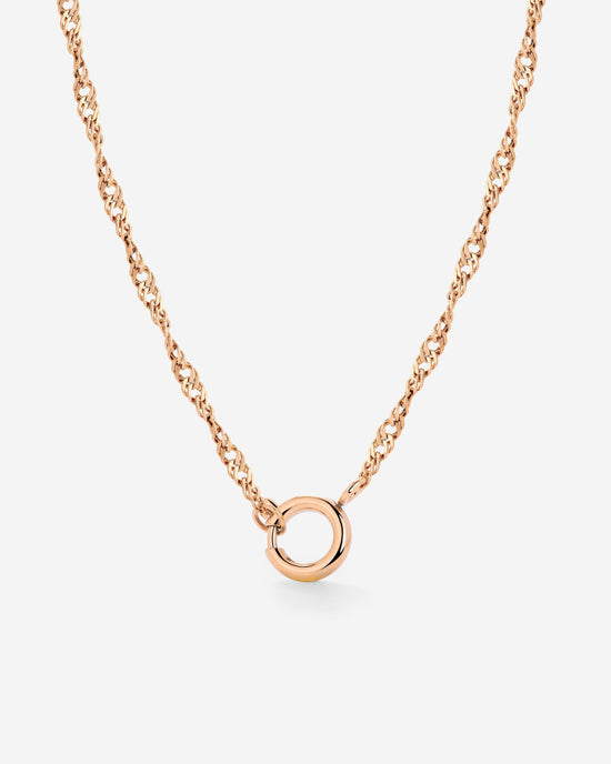 Singapore Chain Charm Necklace Roségold