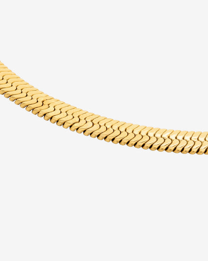 Bold Herringbone Necklace Gold