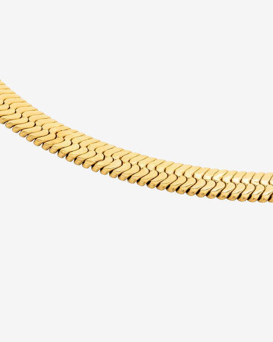 Bold Herringbone Necklace Gold