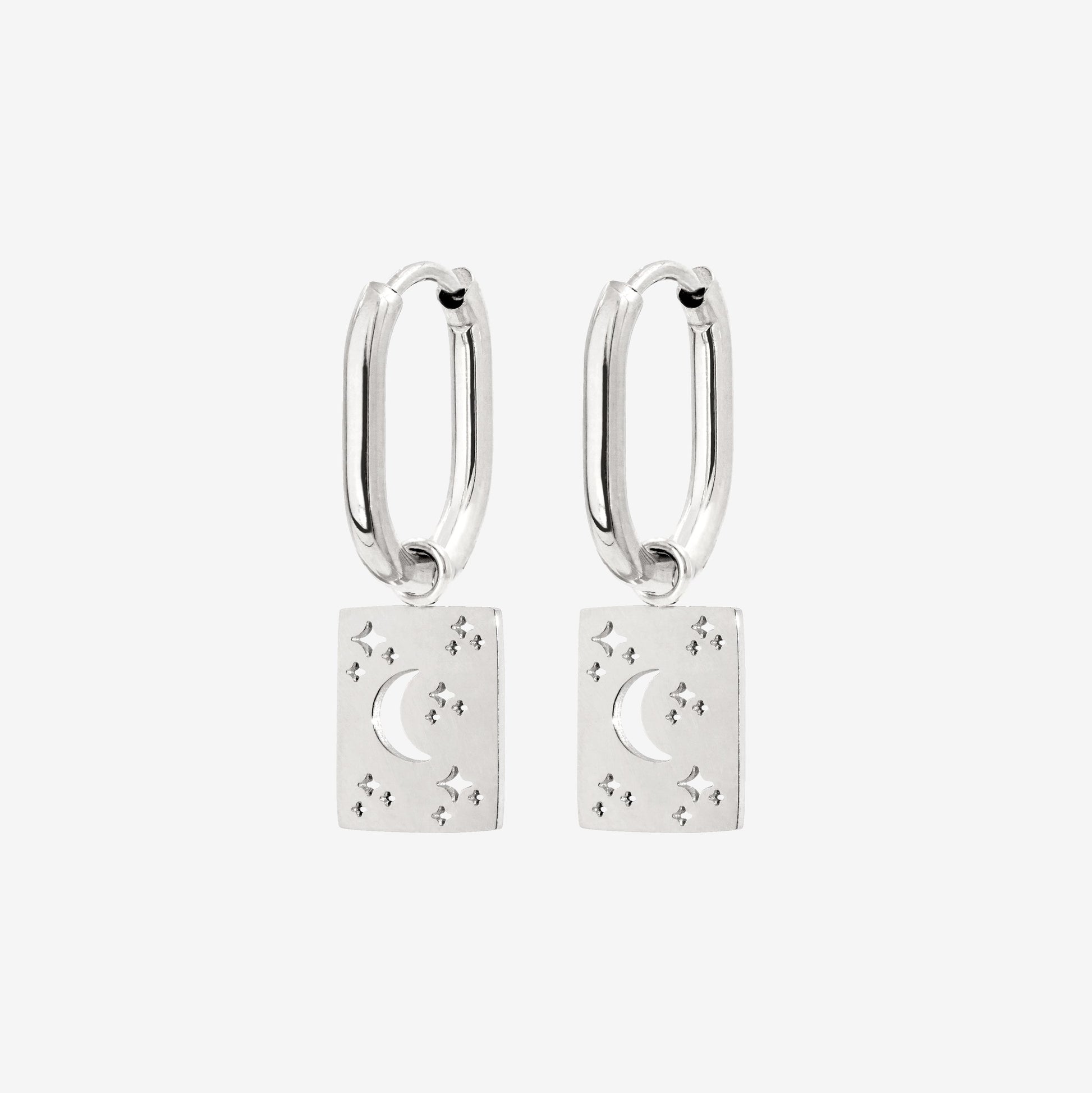 Midnight Lover Oval Hoops Baby Silber