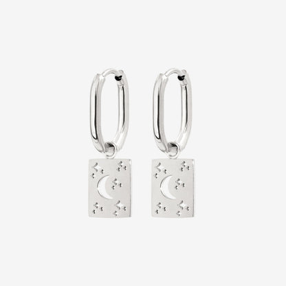 Midnight Lover Oval Hoops Baby Silber