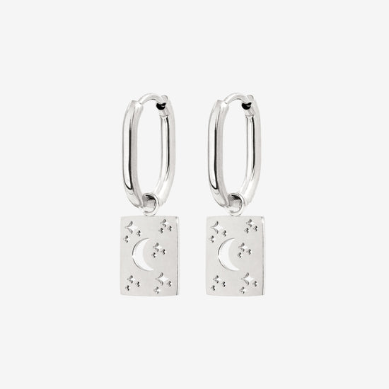 Midnight Lover Oval Hoops Baby Silber