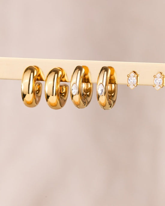 Bulky Hoop Studs Gold