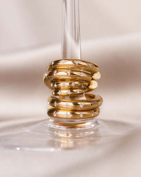 Cute Stargaze Hoops Medium Gold
