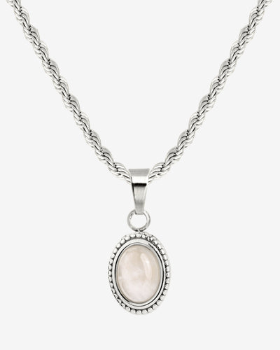 Blush Quartz Necklace Silber