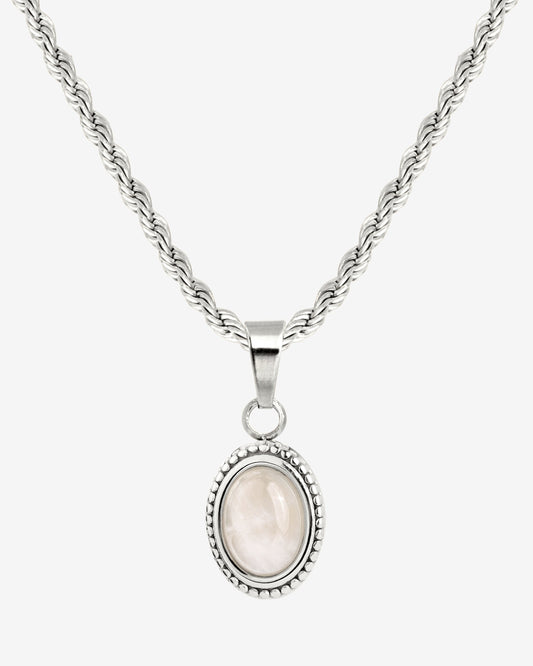 Blush Quartz Necklace Silber