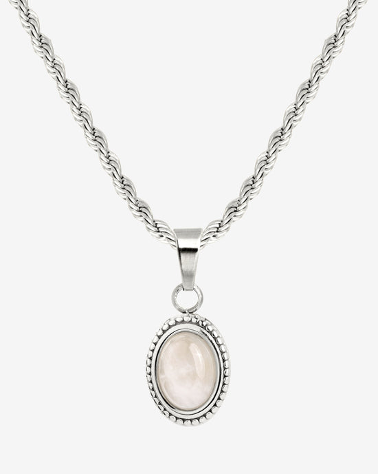 Blush Quartz Necklace Silber
