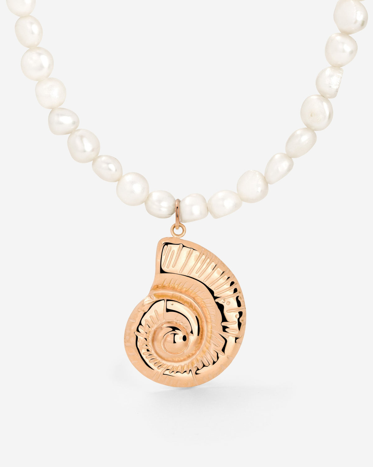 Ammonite Pearl Necklace Roségold