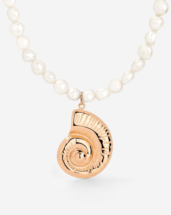 Ammonite Pearl Necklace Roségold