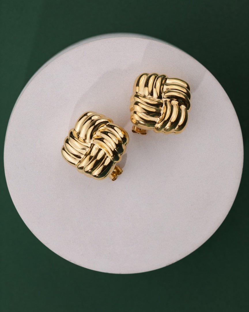 Granny Button Studs Large Rose Gold