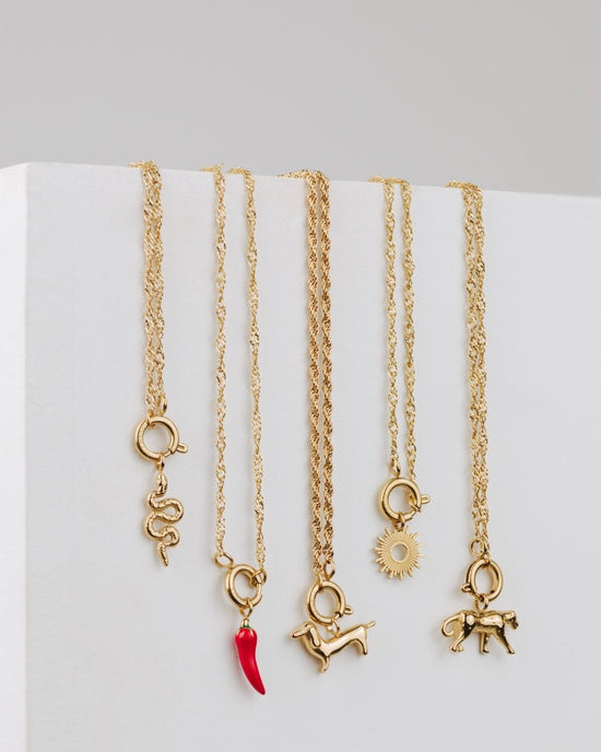 Leopard Singapore Chain Necklace Set Gold