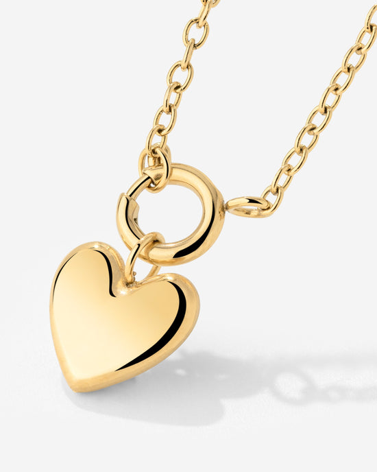 Lovely Heart Classic Chain Necklace Set Gold