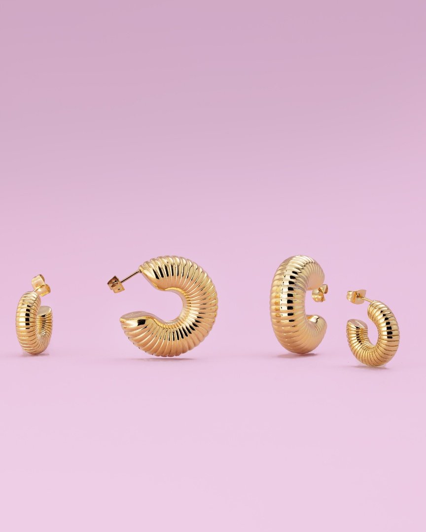 Spiral of Love Hoop Studs Small Roségold