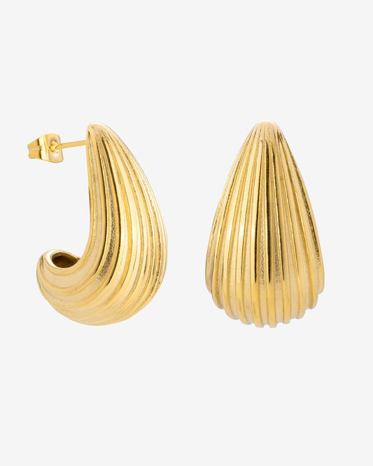 Textured Droplet Studs Large Gold