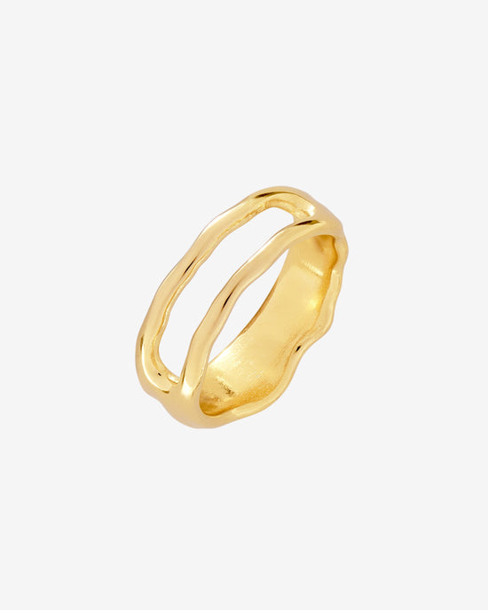 Flowing Gap Ring Gold