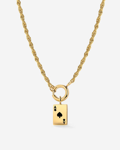 Aced Rope Chain Necklace Set Gold