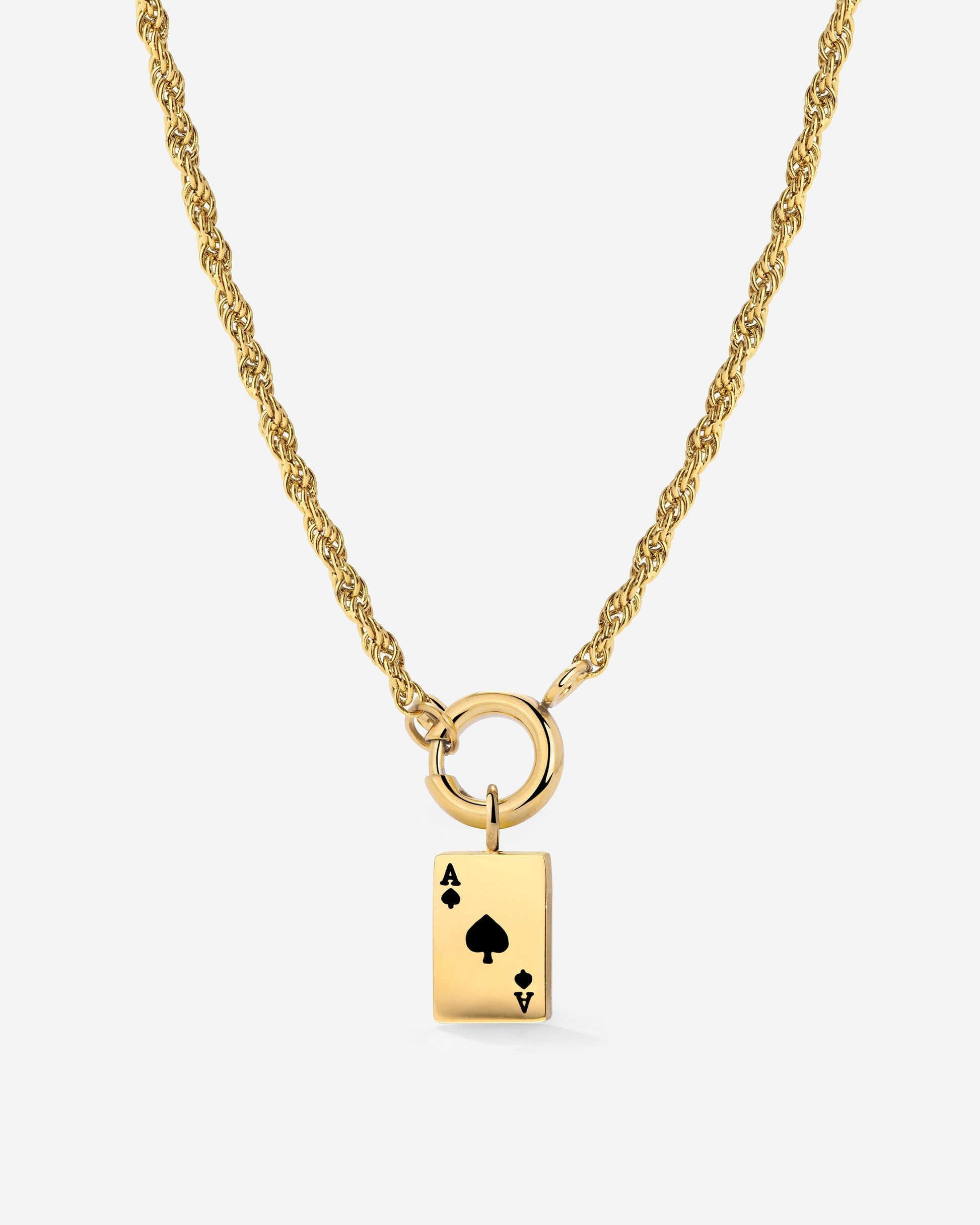 Aced Rope Chain Necklace Set Gold