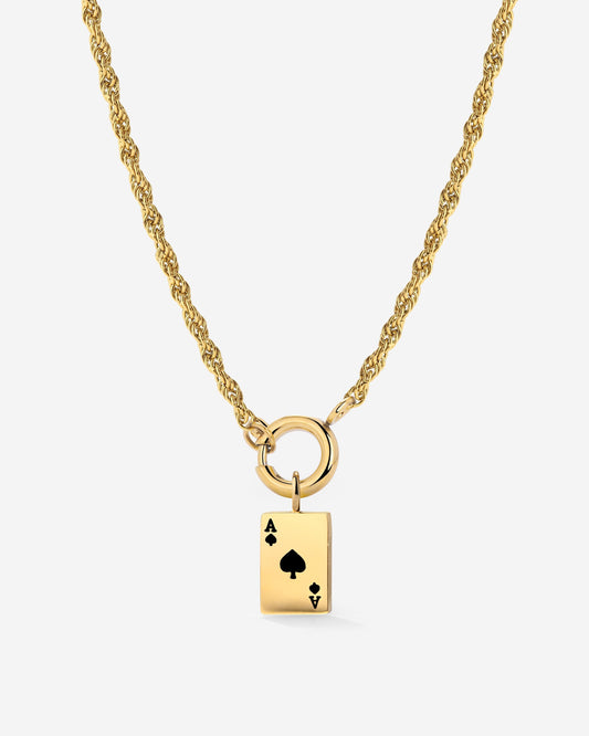 Aced Rope Chain Necklace Set Gold