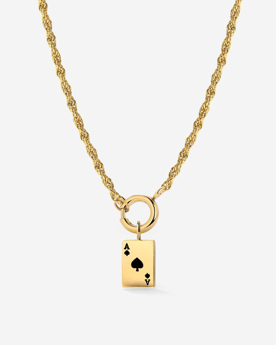 Aced Rope Chain Necklace Set Gold