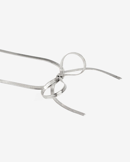 Sweet Bow Necklace Silber