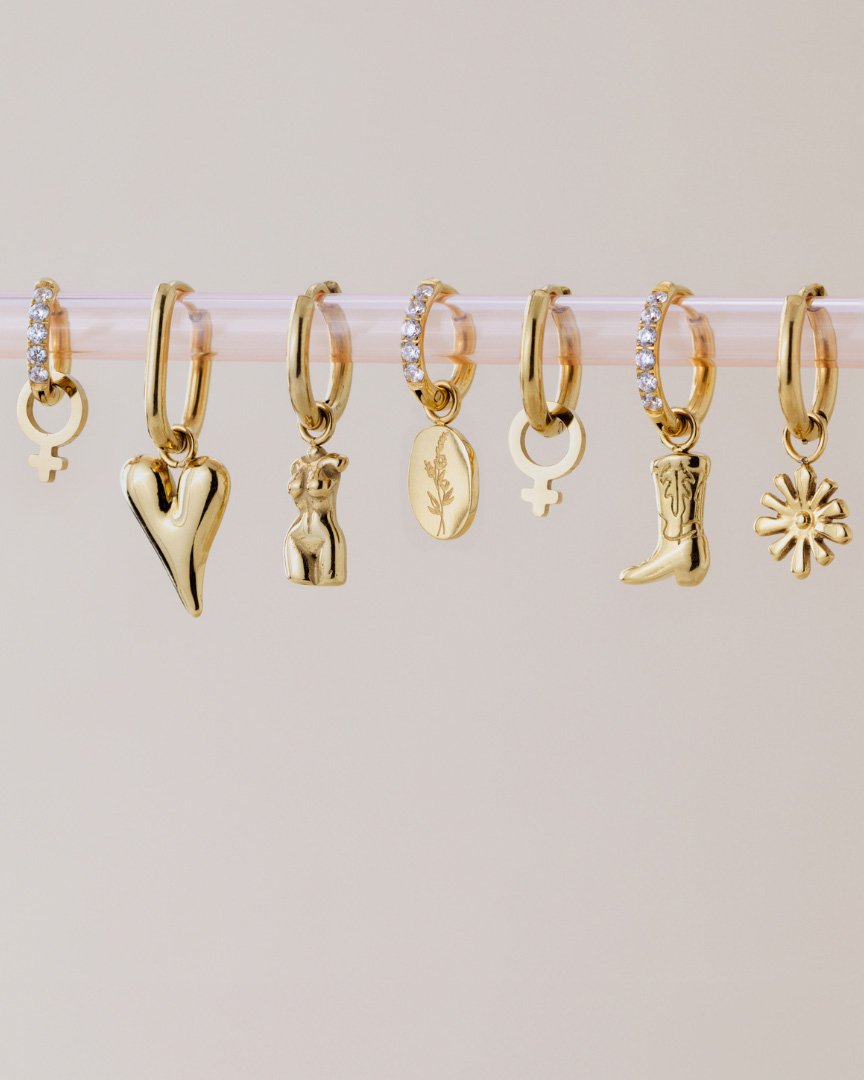 Female Icon Glimmer Hoop Set Baby Silber