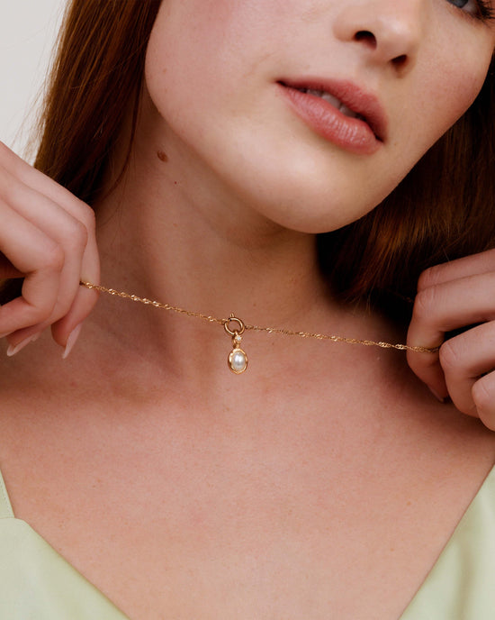 Glazed Singapore Chain Necklace Set Roségold