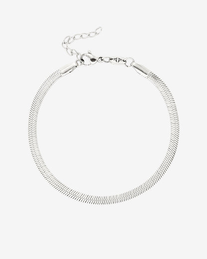 Slim Herringbone Bracelet Silber