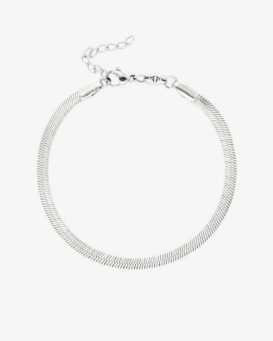 Slim Herringbone Bracelet Silber