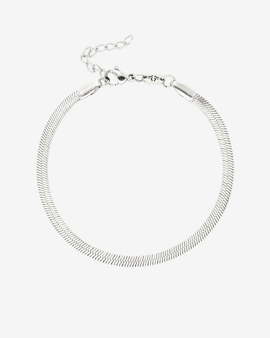 Slim Herringbone Bracelet Silber
