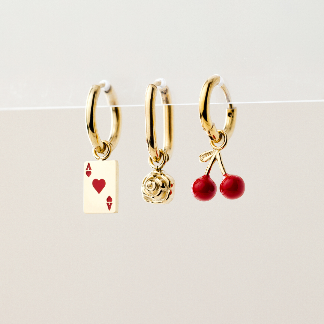 Very Cherry Hoop Set Baby Gold