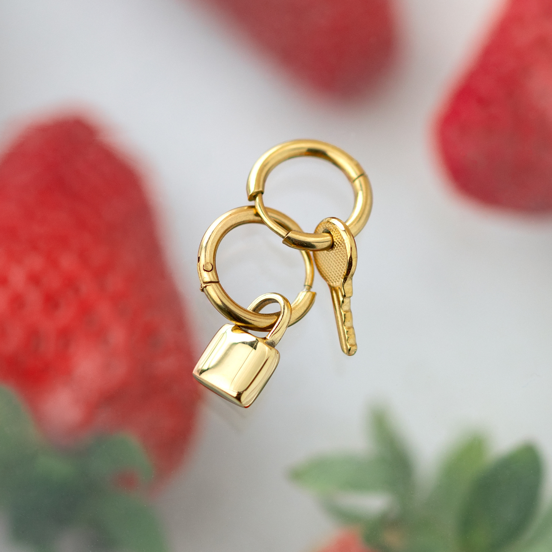 Lock in Hoop Set Small Roségold