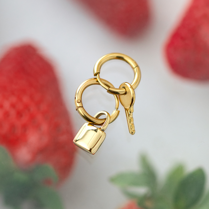 Lock in Hoop Set Small Roségold