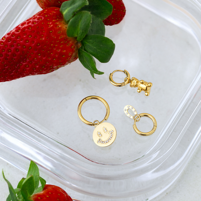 Blinged Horseshoe Hoop Set Small Silber