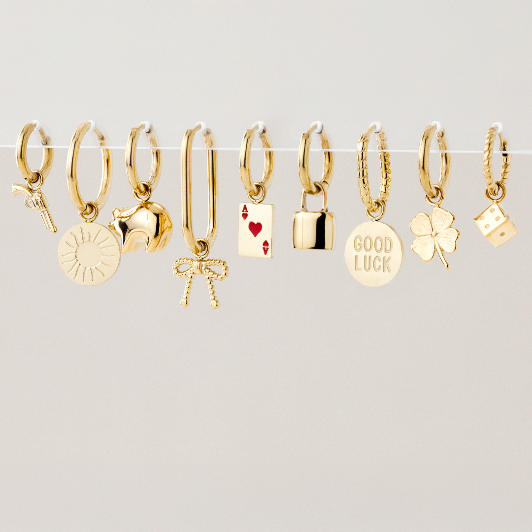 Rising Sun Hoop Set Medium Roségold