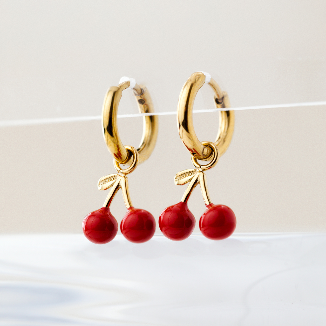 Very Cherry Hoop Set Baby Gold