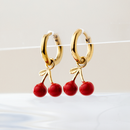 Very Cherry Hoop Set Baby Gold