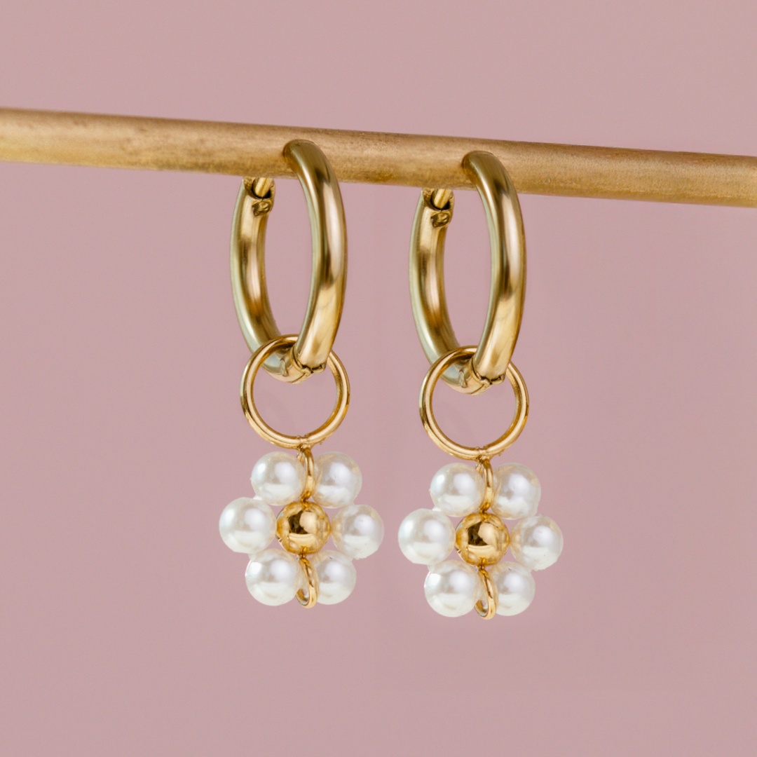 Daisy Hoop Set Small Gold