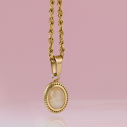 Blush Quartz Necklace Silber