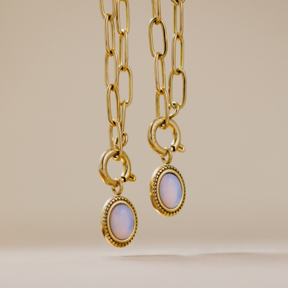 Opaline Oval Links Necklace Set Gold