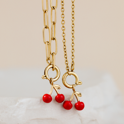 Very Cherry Oval Links Necklace Set Roségold